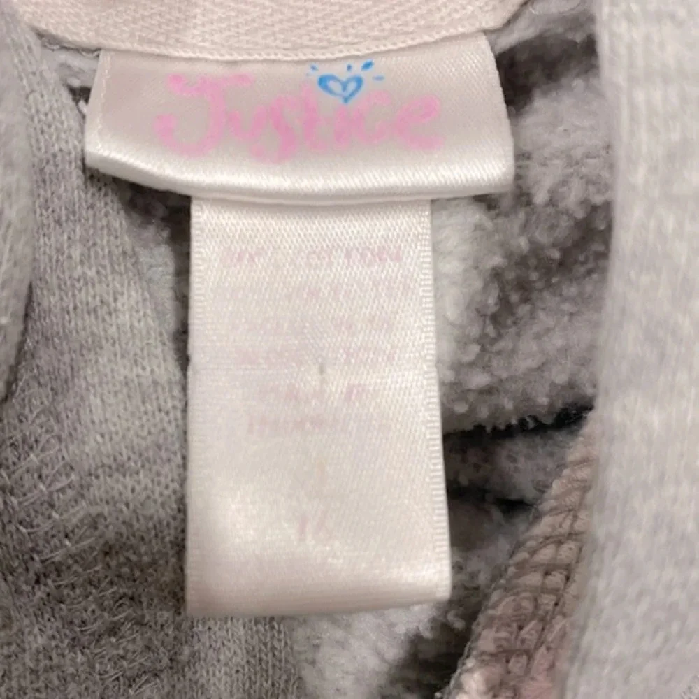 Justice grey dance sweatshirt hooded size XLarge/16 girls